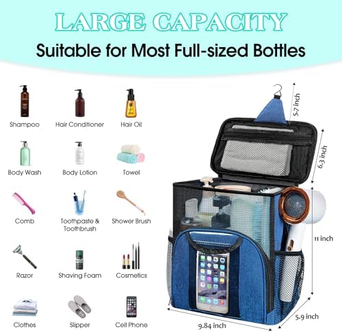 Attmu Mesh Shower Caddy Portable Dorm Room Essentials, Toiletry Tote Bag - Image 2