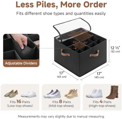StorageWorks 16-Pair Closet Shoe Organizer - Image 3