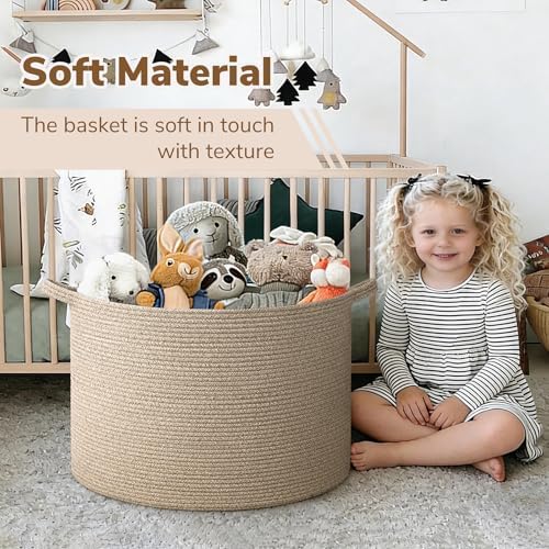 INDRESSME 115L Extra Large Woven Wicker Blanket Basket Living Room - Image 6