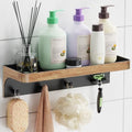 Shower Caddy Adhesive with 5 Hooks & Drainage by LEWONO