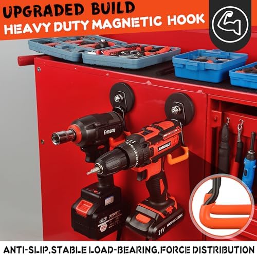 ULIBERMAGNET New Upgraded Heavy Duty Magnetic Garage Hooks, 4 Pack Strong Large - Image 2