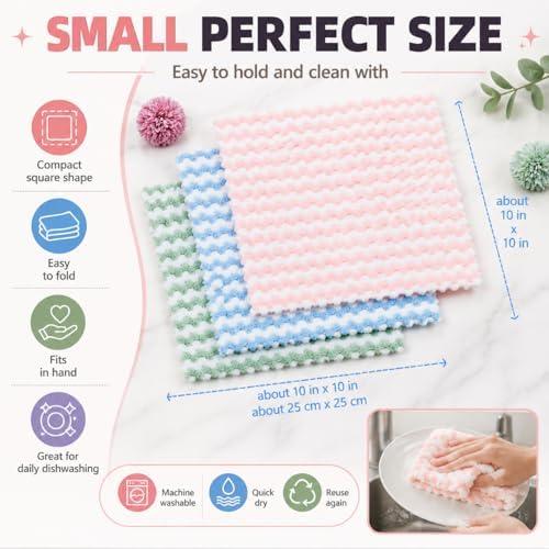 10PACK Kitchen Cleaning Cloths, Microfiber Dish Cloths: All-Purpose - Image 3