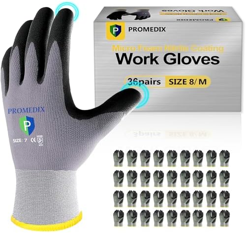 PROMEDIX P Nitrile Coated Work Gloves, MicroFoam Safety Work Gloves Men by PROMEDIXP