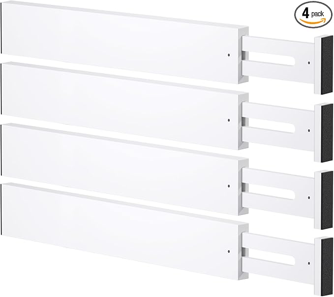 Bamboo Drawer Dividers, Adjustable Drawer Organizers, Fits 17.6–21" Drawers | by Ryqtop