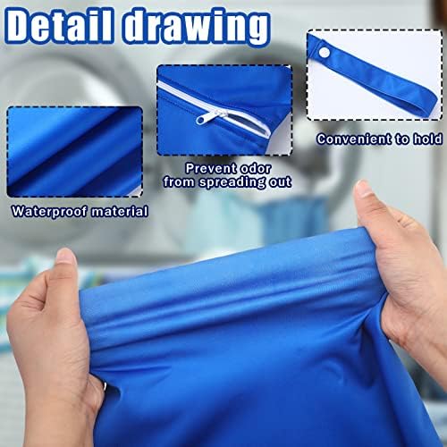 Shappy 2 Pack Wet Dry Bag Travel Laundry Waterproof, Solid Black Navy - Image 4