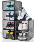 ZLLZUU Shoe Shoe Storage Boxes, 6 Pack Stackable Shoes Organizer Black by ZLLZUU