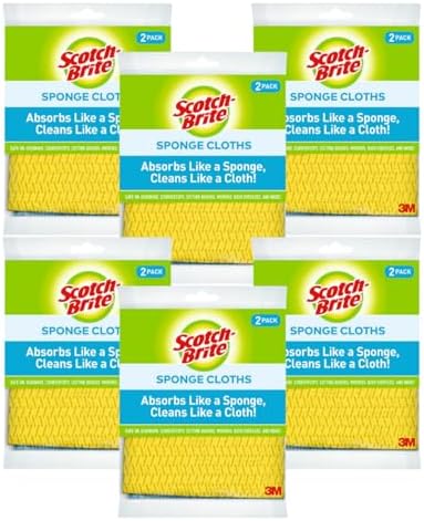 Scotch-Brite Sponge Cloth – 12-Pack, Reusable and Washable, Highly Absorbent by Unknown