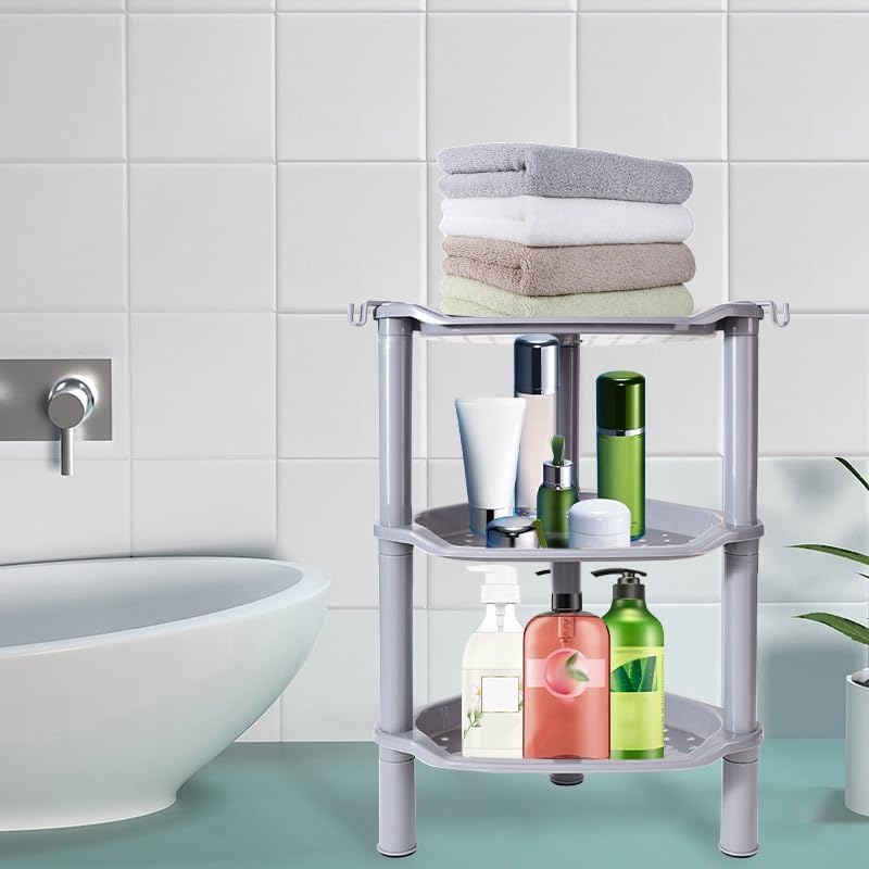 3 Tier Shower Caddy Corner, Plastic Shower Shelf Organizer - Image 2