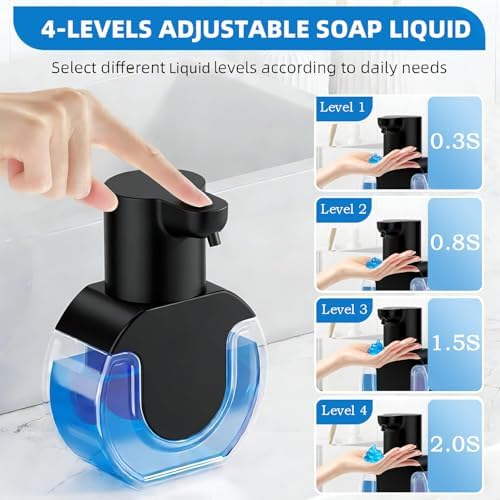 2 Pack Automatic Liquid Soap Dispenser Touchless, 15oz/420ml Rechargeable Hand - Image 3