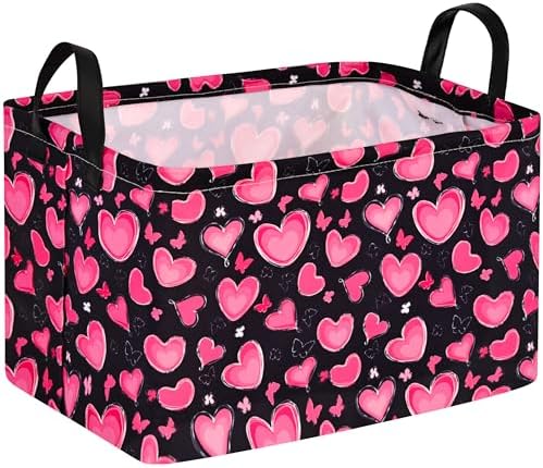 MAIZMZ Empty Gift Basket for Girls Heart Print Storage Cube for Women, Closet by MAIZMZ