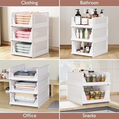 CTSNSLH 8 Pack Closet Organizers Stackable Storage Box - Image 5