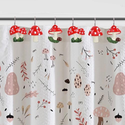 12-Piece Mushroom Shower Curtain Hooks - Image 5