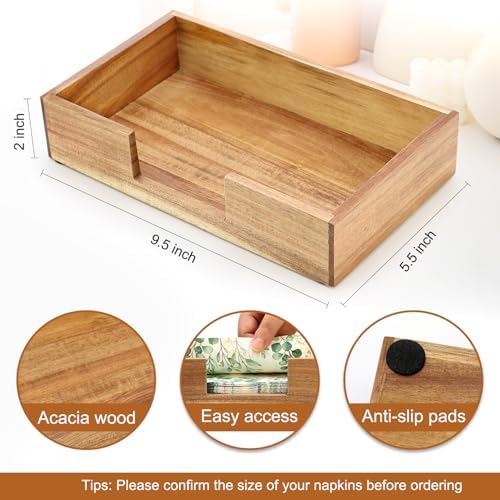 Guest Towel Holder for Bathroom Napkin Holder Wooden Paper Hand Towel Tray - Image 5