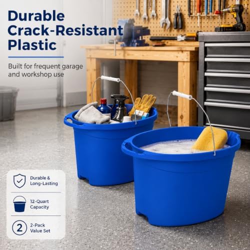 Wash Bucket 12 Quart Oval Plastic - Image 4