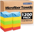 Shop Towels Rags, 1200 Pack Microfiber Cleaning Cloth Bulk Absorbent Lint-Free by HOMERHYME