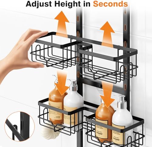 Shower Caddy Hanging, Adjustable Bathroom Organizer 3 Tier Shelf Rustproof - Image 4