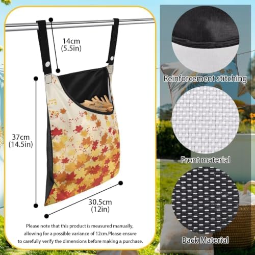 Maple Leaf Print Clothespin Bag Clothespin Bag - Image 6