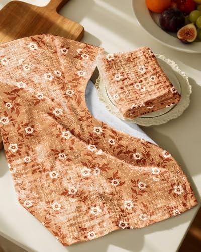 Miss Adola 370GSM Cotton Waffle Kitchen Towels, Rustic Flower - Image 2