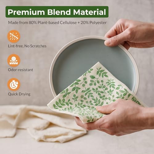 Swedish Dishcloths, Vintage Plant-Based Cellulose, 6.7x7.5 Inch, Super Absorbent - Image 3