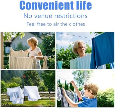 Retractable Clothesline Used to Outdoor，49 feet PVC Line Retracting，Including - Image 5