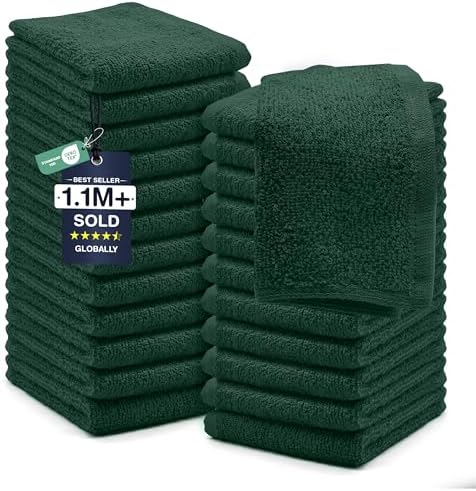 DAN RIVER 24 Pack Cotton Wash Cloths Set by DanRiver
