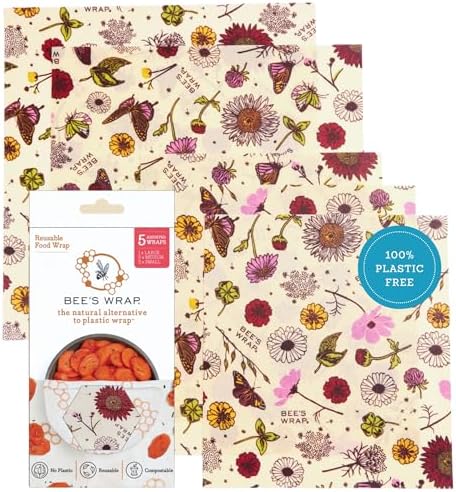 Bee's Wrap Beeswax Food Wraps, 5 Pack Assorted by BeesWrap
