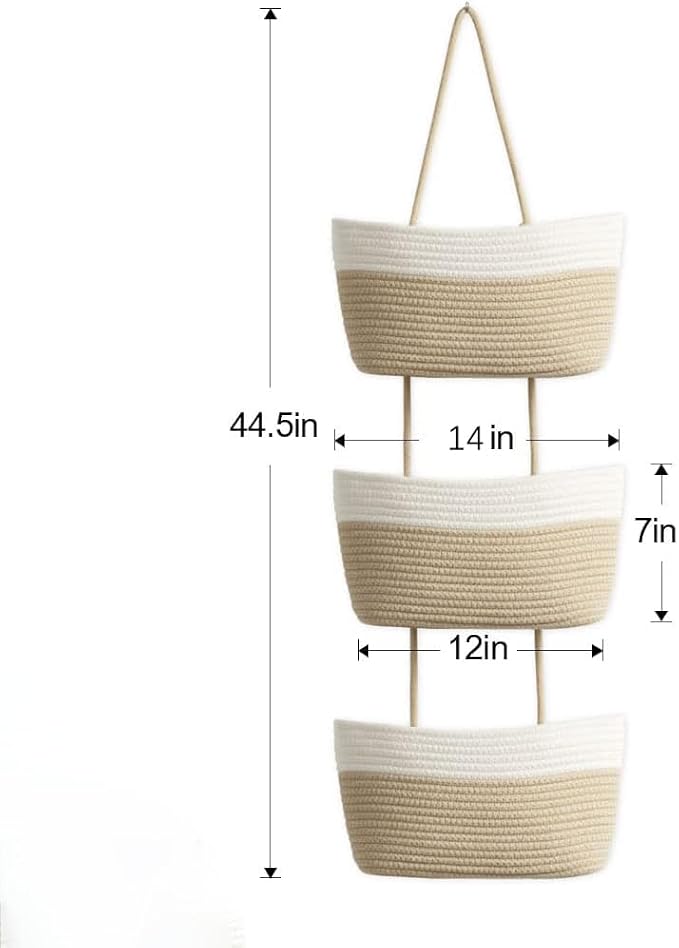 Hanging Basket, Over Door Organizer, 3 -Tier Wall Basket - Image 6