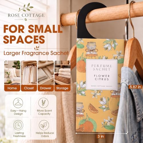 Large 12 Packs Flower Citrus Hanging Scented Sachets Long-Lasting Closet - Image 2