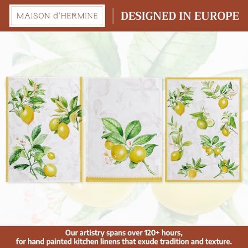 Maison d' Hermine Kitchen Towels Set of 3 Reusable 100% Cotton 27.50" x 20" - Image 2