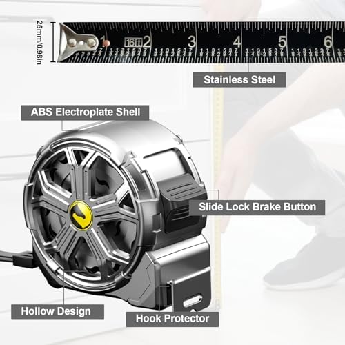 16ft Stainless Steel Tape Measure, Waterproof & Rustproof - Image 6