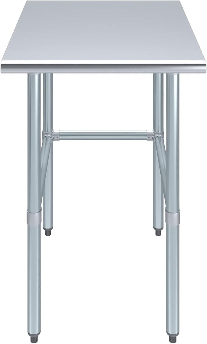 AmGood Stainless Steel Work Table Open Base | NSF | Laundry Garage Utility Bench (24" Long X 30" Deep)