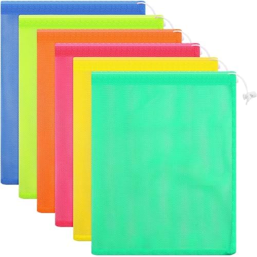 Frienda 6 Pack Mesh Drawstring Bags 11x15 Inch by Frienda