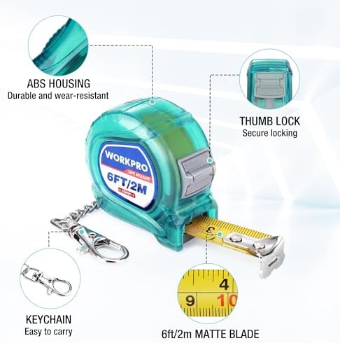 WORKPRO Mini Tape Measure, Inch/Metric Scale Pocket Size Small Tape Measure - Image 5