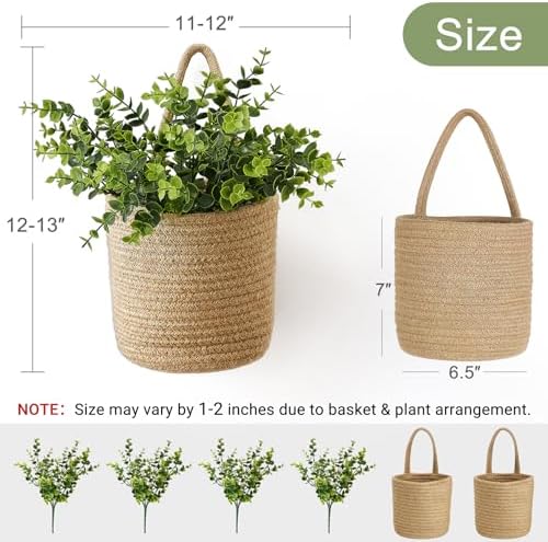 Dahey 2 Pack Woven Hanging Wall Basket 6.5"W×7"H - Image 3