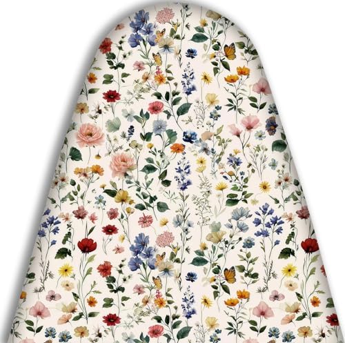 Vintage Rustic Red Blue Yellow Flower 15"x54" Ironing Board Cover - Image 6