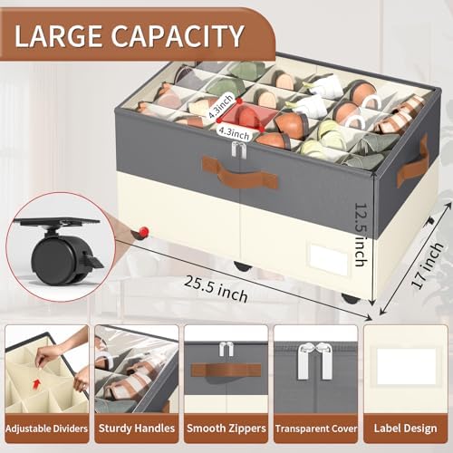 Foyego 2 Pack Shoe Organizer for Closet, - Image 3