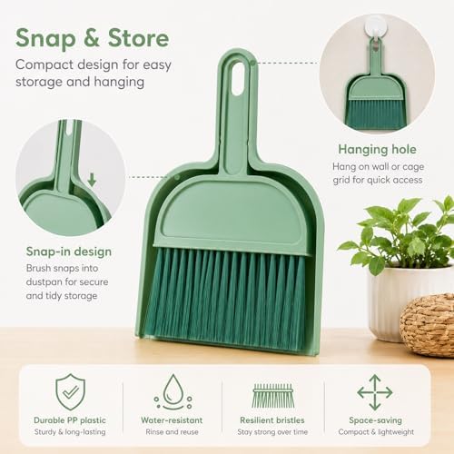 Rypet Mini Dustpan & Brush Set for Small Pet Cage Cleaning – Compact Handheld - Image 6