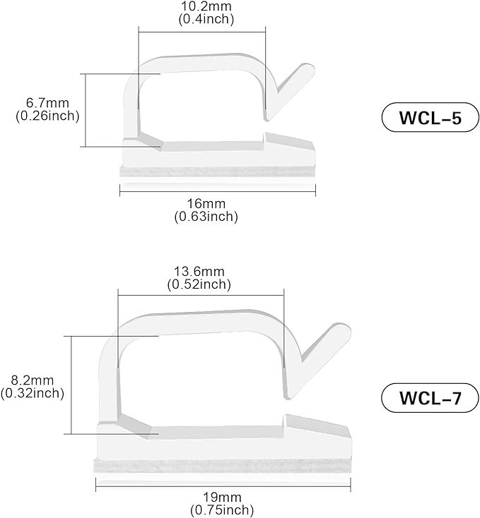 XHF 3/4” Adhesive Cable Wire Clips White 60PCS, Cable Staples Outdoor Cable - Image 2