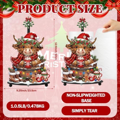 Chunful Highland Cow Christmas Paper Towel Holder - Image 3