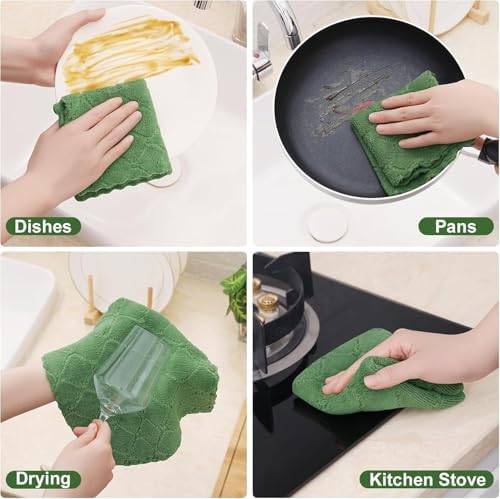 Homaxy 18 Pack Super Soft Absorbent Dish Cloths, Grass Green - Image 6