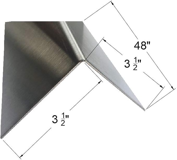 Brushed 304 Stainless Steel Corner Guards, 48" Wall Protectors, 20ga & 16ga, Available in 1/2" to 4", Multi-Pack Options (1, 2, 5, or 10) (5, 3 1/2 x 3 1/2, 16ga, No Hug Edges)