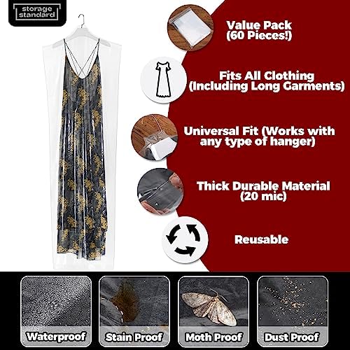 60-Pack Extra Long Dry Cleaning Bags - Image 3