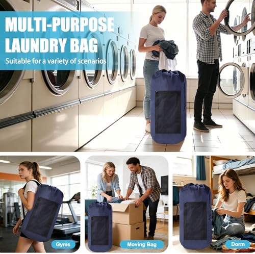Portable with Adjustable Shoulder Straps Travel Dirty Laundry Bag, with - Image 7
