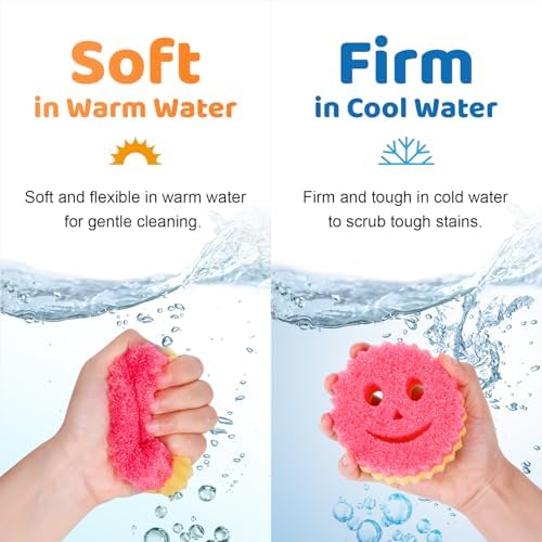 Treeroot 12 Pack Colorful Smile Scrub Sponges, Temperature Controlled - Image 5