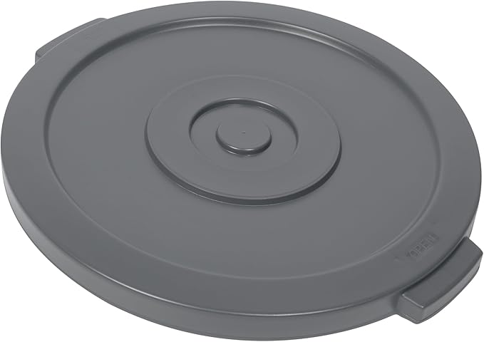 Restaurantware-LID ONLY: RW Clean Waste Container Lid, 1 Round Trash Can Cover - Waste Bin Sold Separately, For 20 Gallon Dustbin, Built-In Handle, Gray Plastic Garbage Can Cover, Heavy-Duty