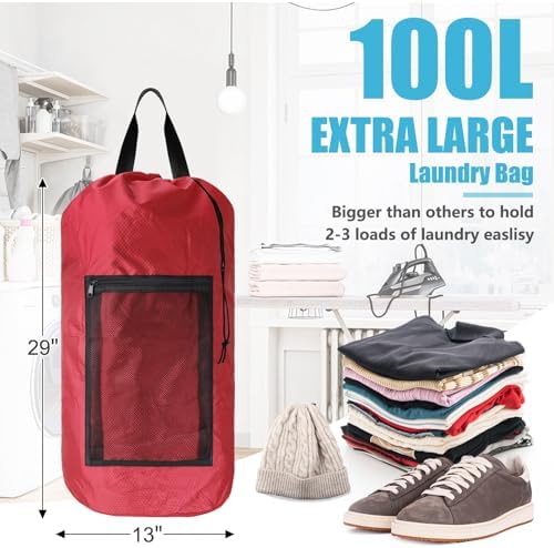 Olosar Laundry Bag Backpack, Extra Large Travel Laundry Bag - Image 3