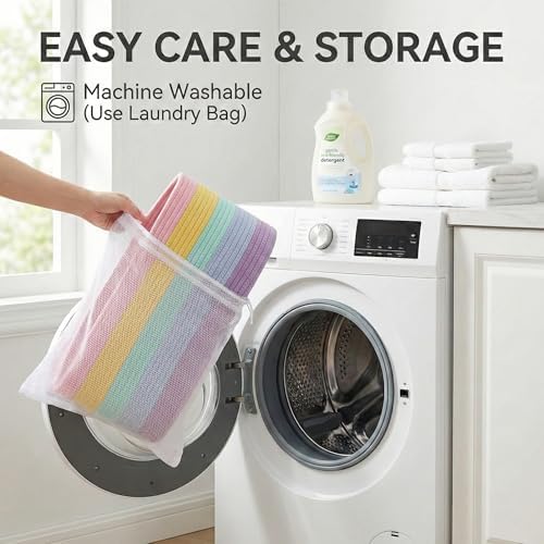 JMvicyroam 115L Extra Large Machine Washable Cotton Rope Blanket Basket - Image 5