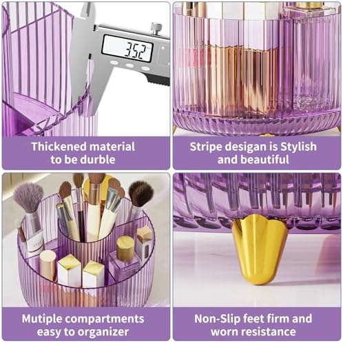 Clear Rotating Makeup Organizer Countertop - Image 5