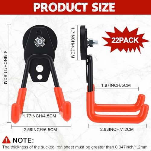 Landhoow 22 Pcs Large Magnetic Hooks Heavy Duty Garage Magnet Hooks Strong - Image 2