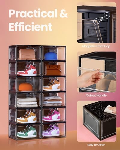 SONGMICS Shoe Boxes Set of 8, Fits Shoes up to US Size 12 - Image 5